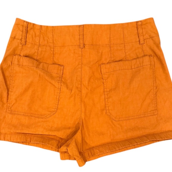 Maeve by Anthropologie The Colette Shorts Linen Blend Copper Size 32 - Picture 4 of 7